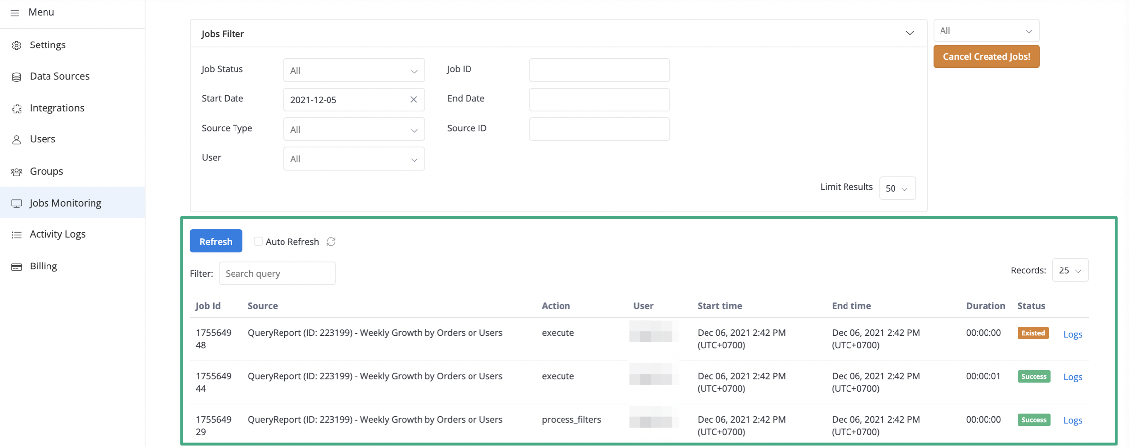 Job Monitoring Holistics Docs