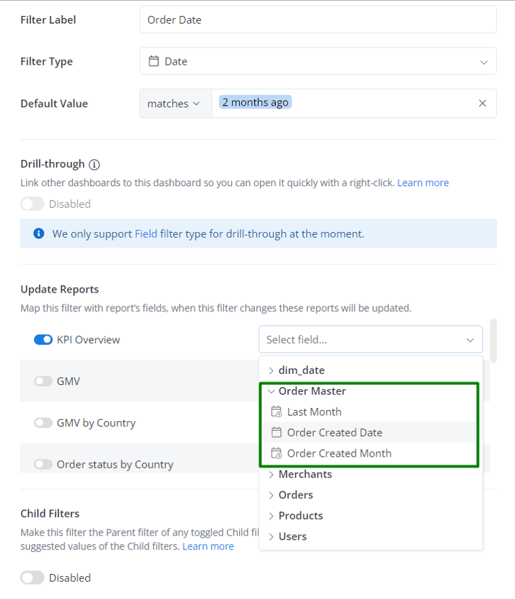 Mapping a Date Filter